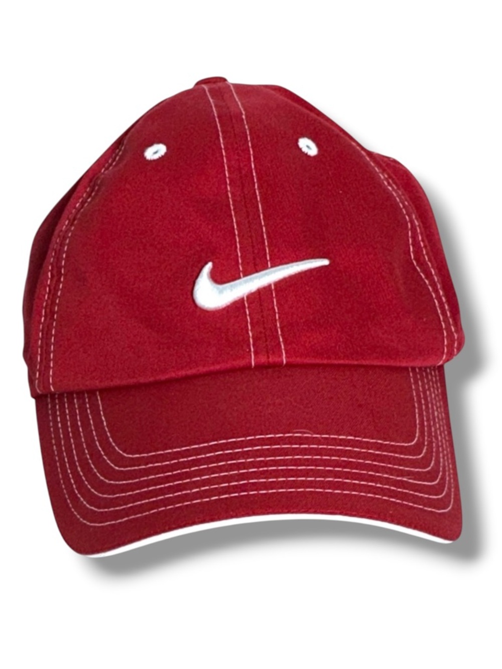 Nike Cap Embroidered Swoosh Logo Adjustable Red White Unisex Adult One Size Red